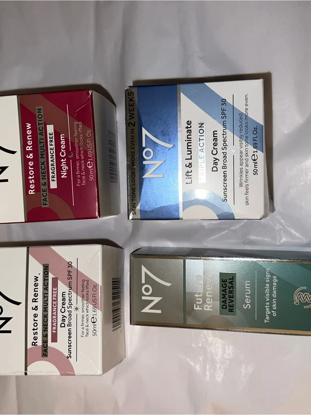 No. 7 skin care bundle (4 products) Brand new in boxes